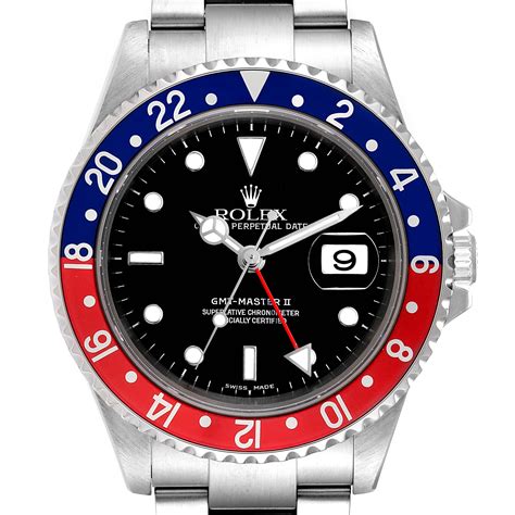 rolex with red and blue bezel|Rolex gmt Pepsi diamond bezel.